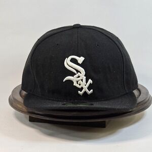 Chicago White Sox Hat Cap Fitted Mens 7 3/4 Black MLB Baseball New Era